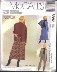 3382 3 HRS BUTTON JACKET, LONG BIAS SKIRT, PANTS PATTERN 14-20